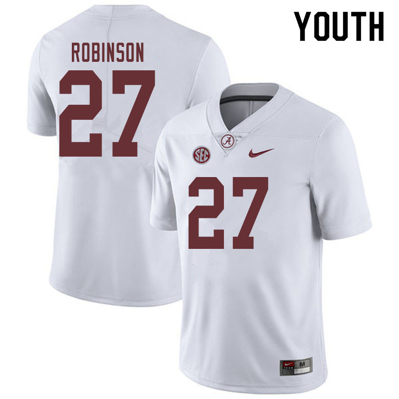 Youth #27 Joshua Robinson Alabama Crimson Tide College Football Jerseys Sale-White